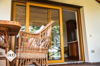 Остекление современного коттеджа в цвете «Орегон» &mdash; 